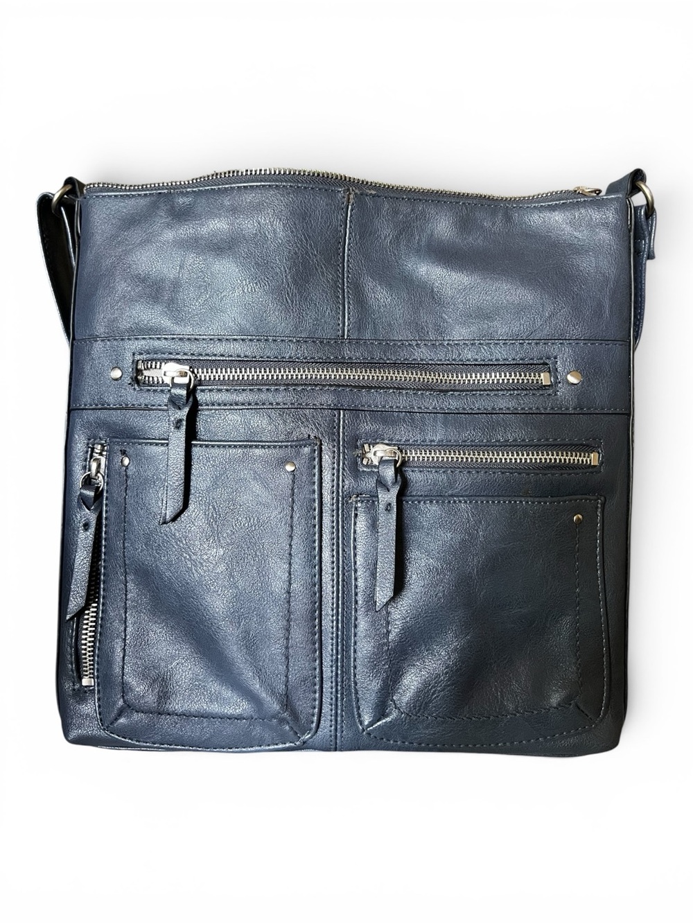 INC International Concepts Riverton Messenger Crossbody Bag Navy Blue